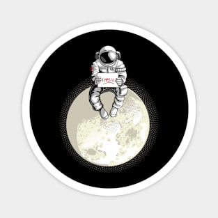 Astronaut In Moon Missing You Magnet